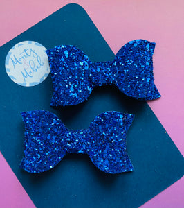 Sale: Royal Blue Glitter Medium Bow