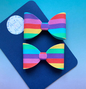 Sale: Rainbow Stripe Small Classic Bow