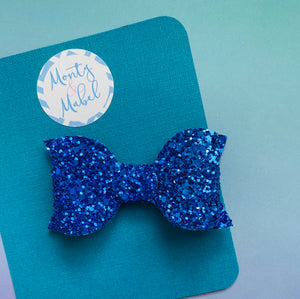 Sale: Royal Blue Glitter Medium Bow