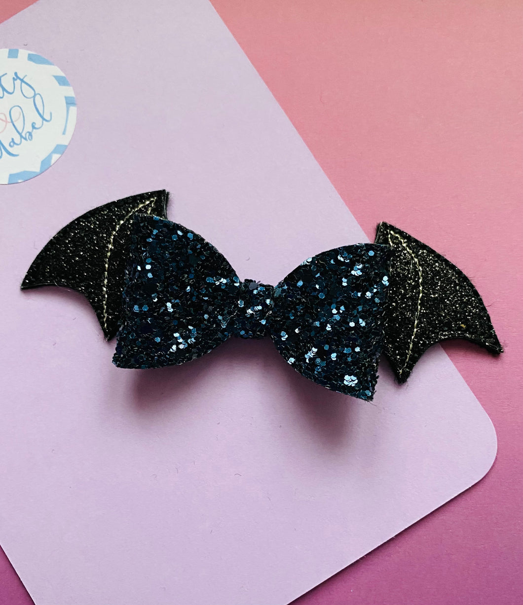 Sale: Bat Wings with Dark Navy Glitter Bow