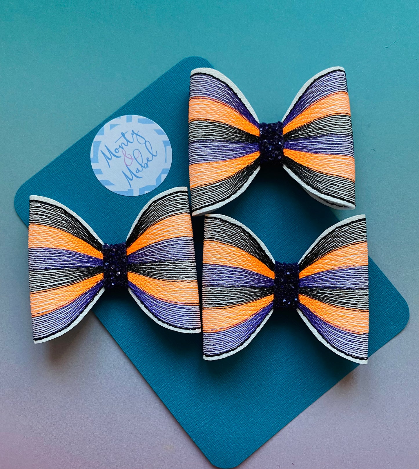 Sale: Embroidered Halloween Stitched Bow
