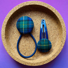 Blue & Green Tartan With Gold Thread