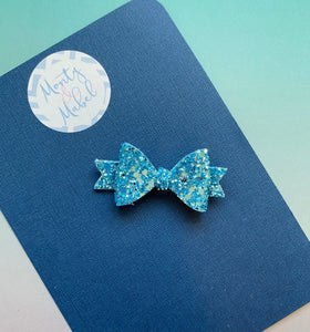 Sale: Blue Glitter Extra Small Bow