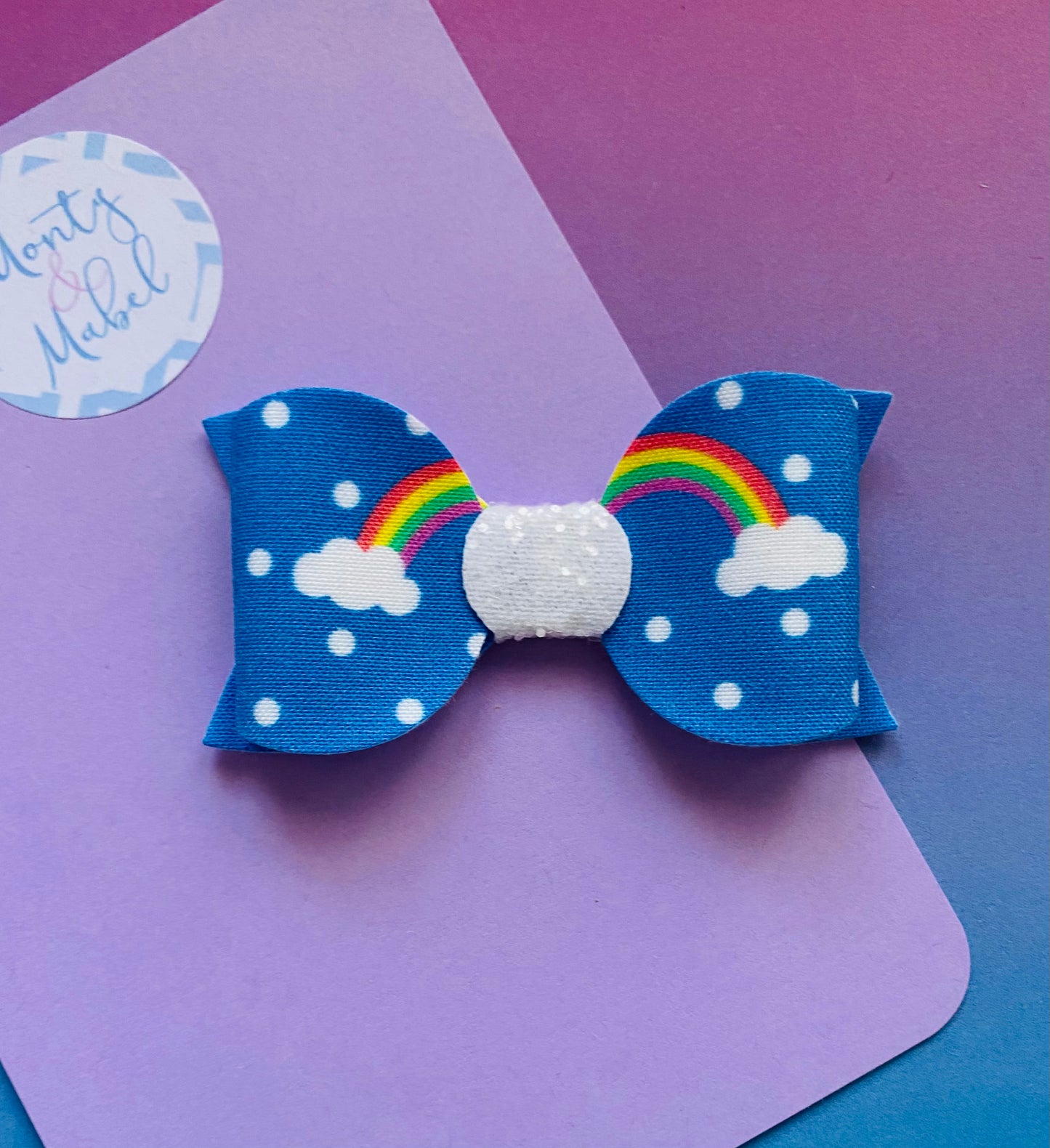 Sale: Polka Dot Rainbow Medium Bow