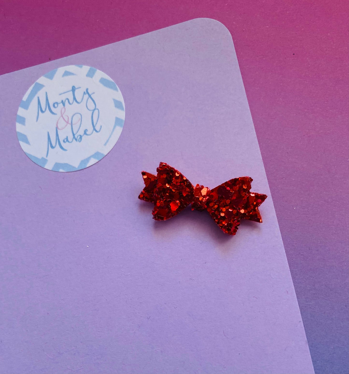 Sale: Red Glitter Diddy Bow Fringe Clip