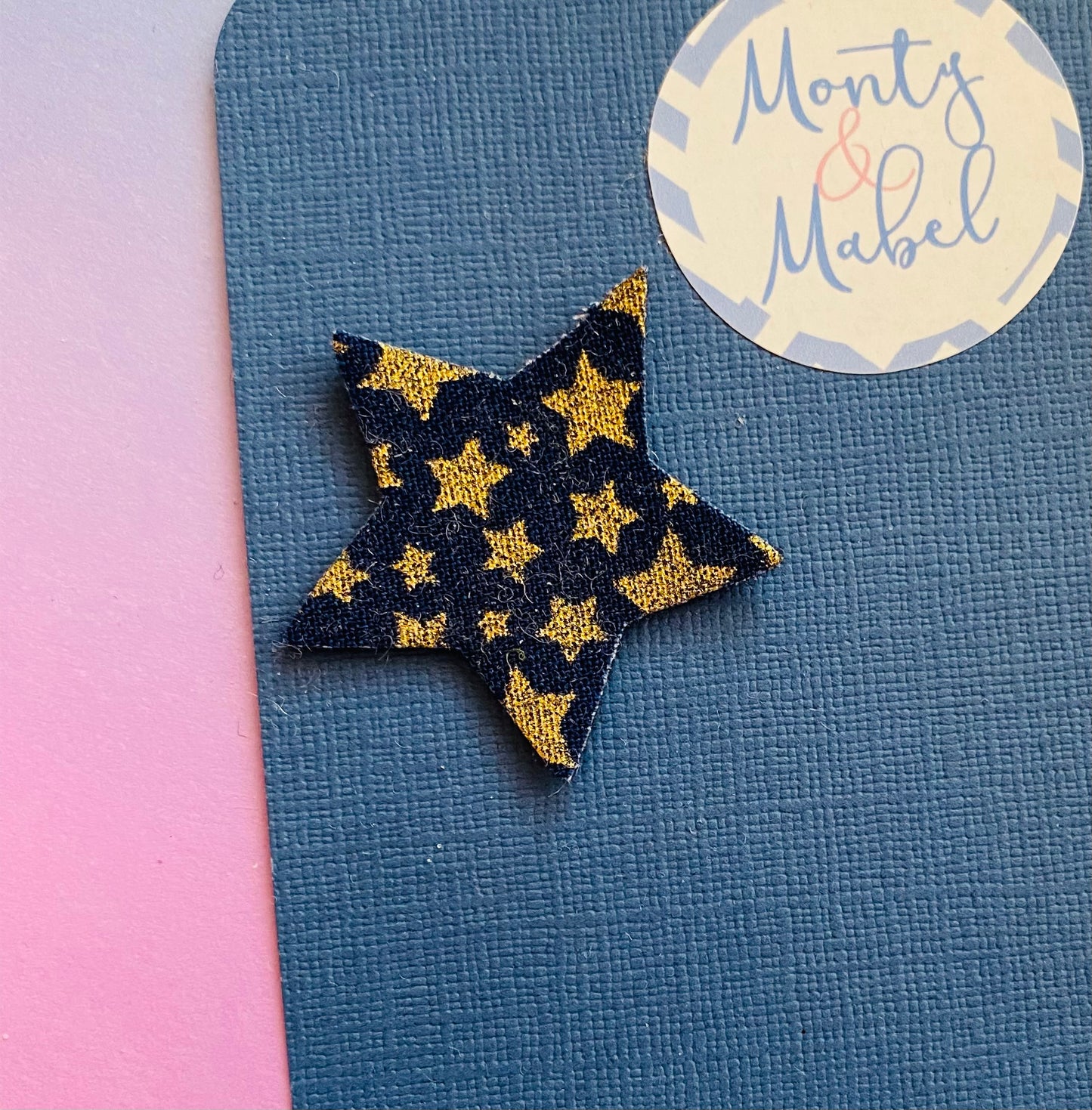 Sale: Navy/Gold Stars Star Fringe Clip