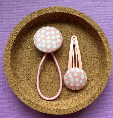 Pale Pink Flurry Polka Dots