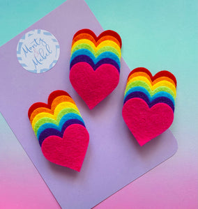 Sale: Felt Rainbow Hearts