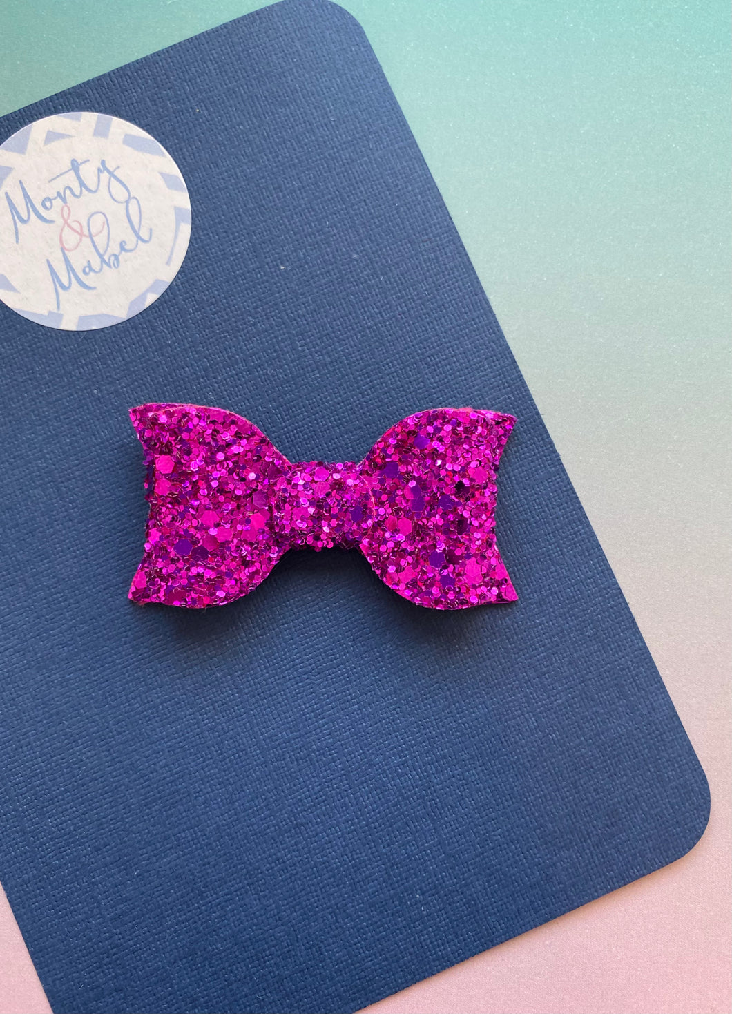 Sale: Hot Pink Glitter Small Bow