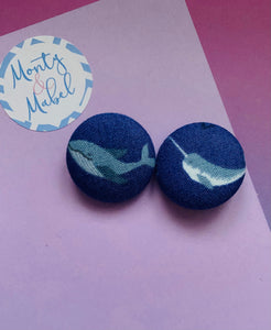 Sale: Navy Whales 🐳 Small Bobbles (Pair)