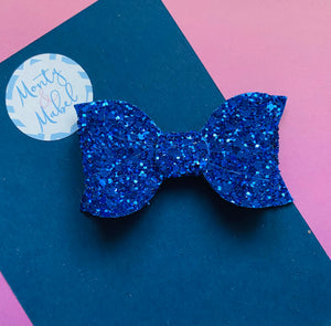 Sale: Royal Blue Glitter Medium Bow