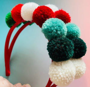 Sale: Christmas Mix Pom Pom Headband