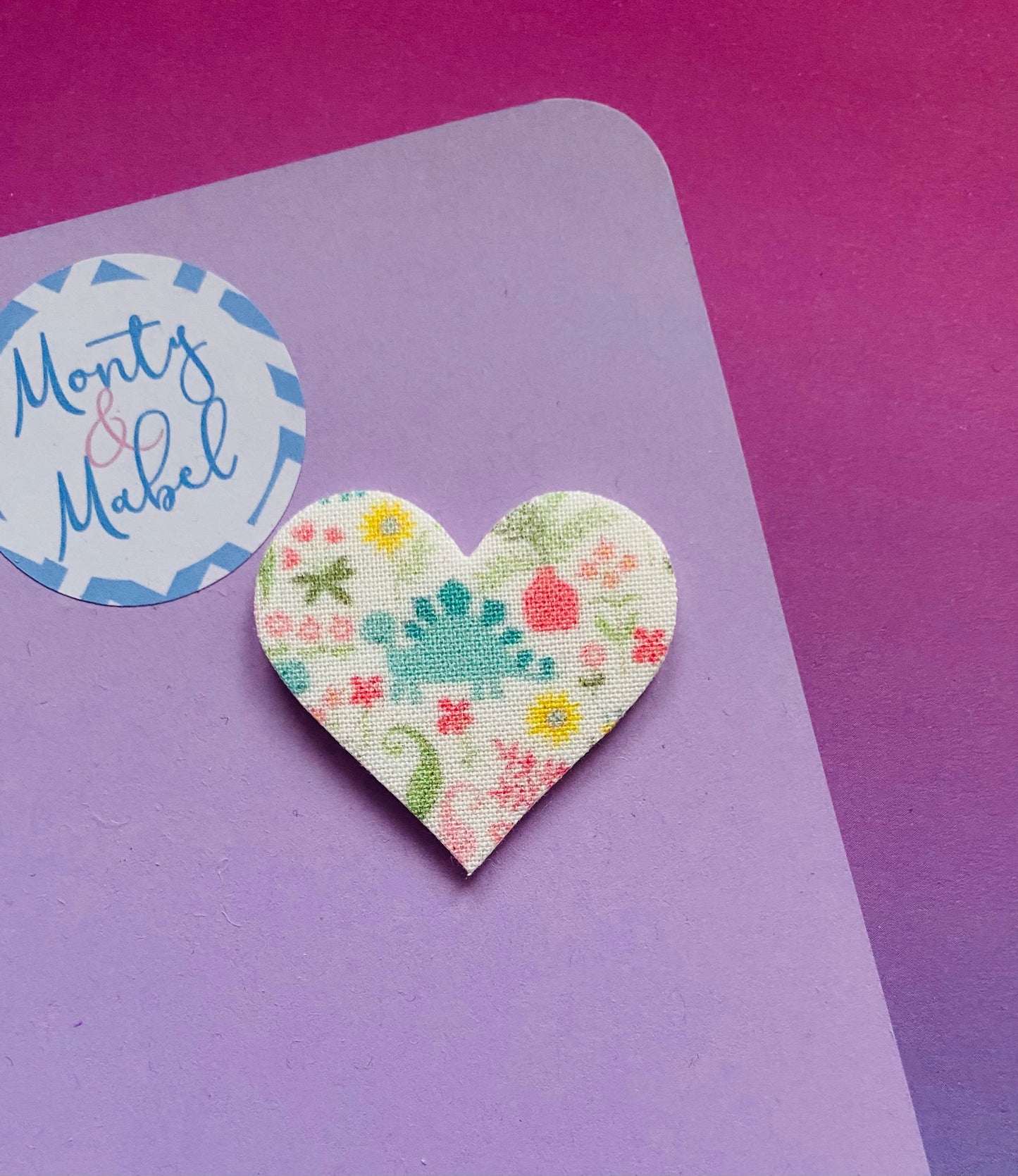 Sale: Floral Dinosaur Heart Fringe Clip