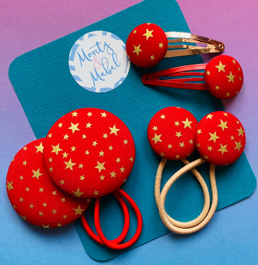 Gold Stars on Red