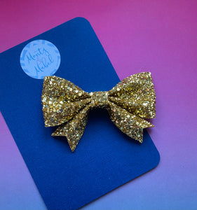 Sale: Gold Glitter Violet Bow