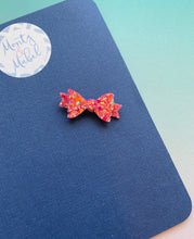 Sale: Coral Pink Glitter Diddy Bow Fringe Clip