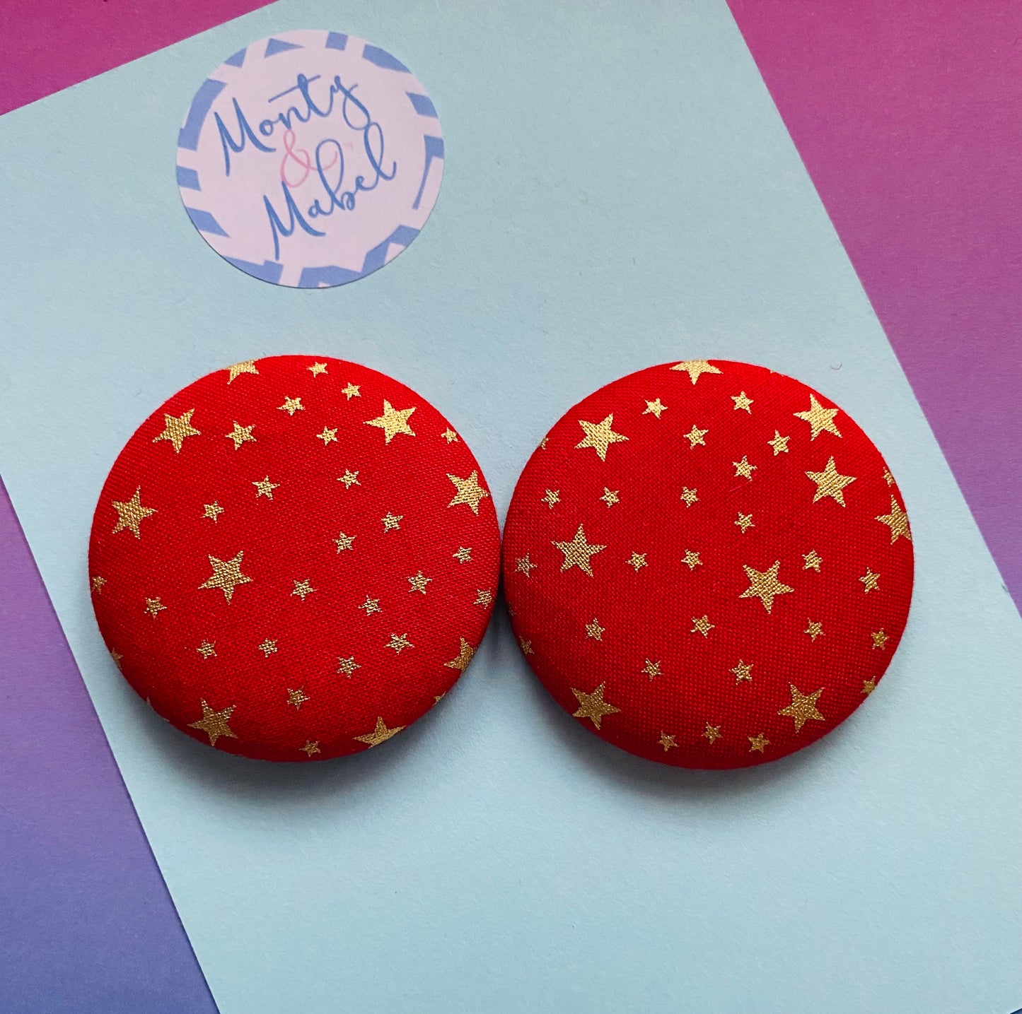 Sale: Red/Gold Stars Large Bobble (Single)