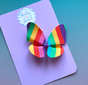Sale: Rainbow Stripe Medium Butterfly Bow