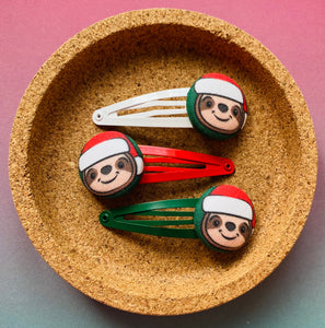 Sloths in Santa Hats