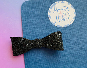 Sale: Black Glitter Extra Small Bow