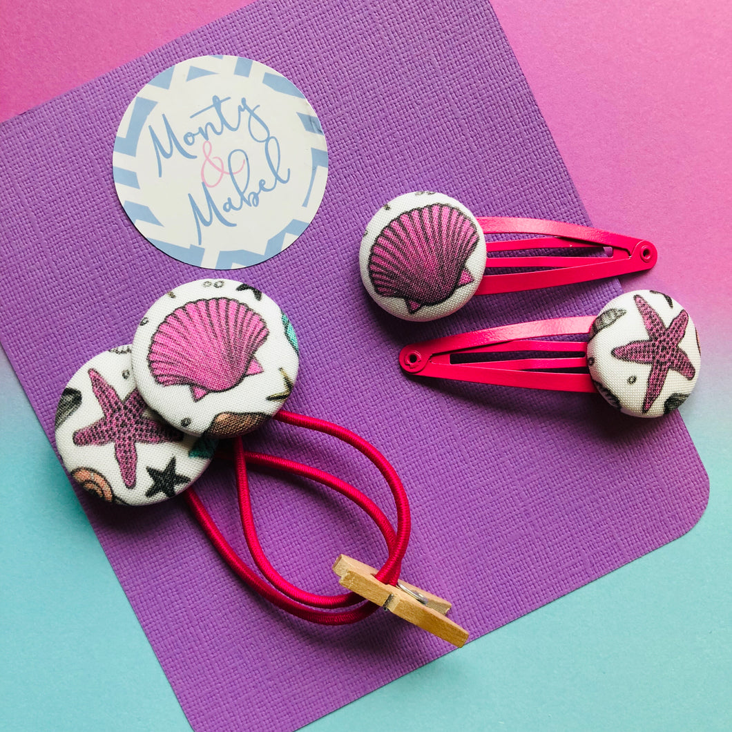 Dark Pink Shells & Starfish