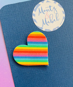 Sale: Rainbow Stripes Heart Fringe Clip