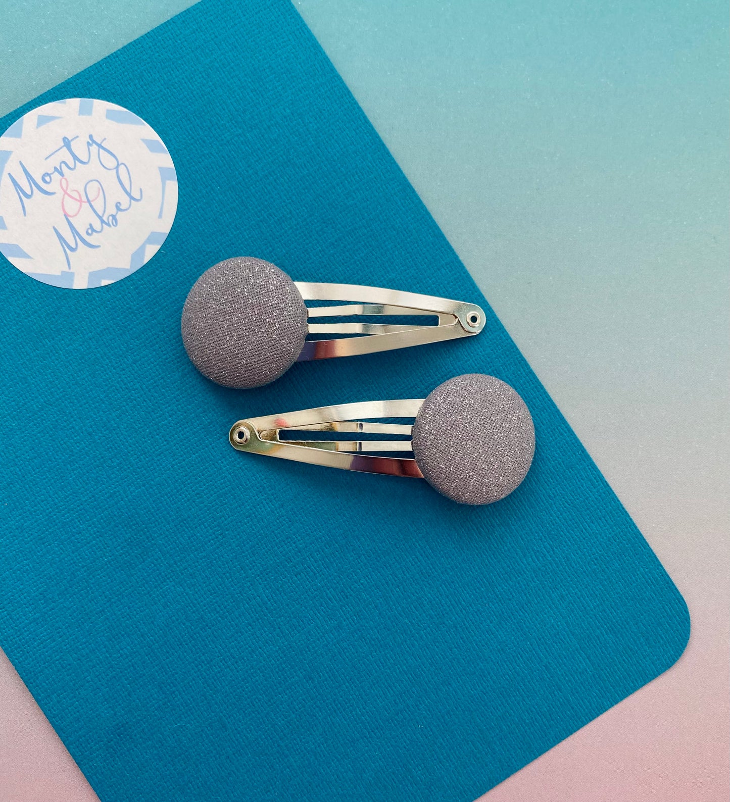 Sale: Silver Glitter Standard Clips (Pair)