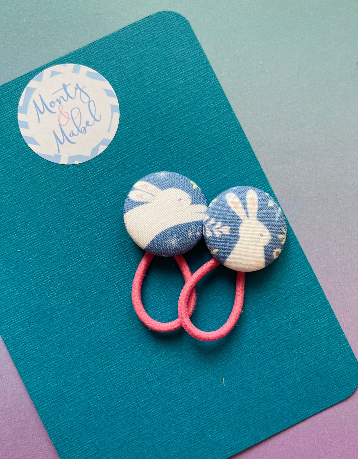 Floral Bunnies On Blue