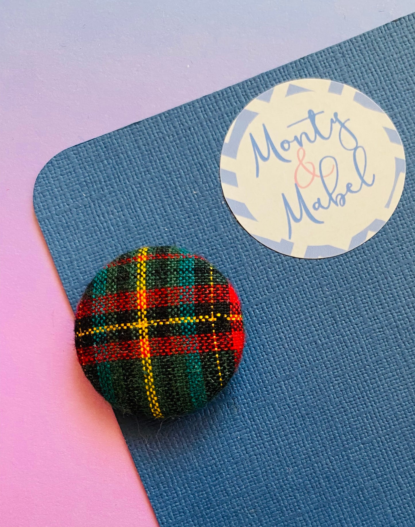 Sale: Dark Red Tartan Small Bobble (Single)