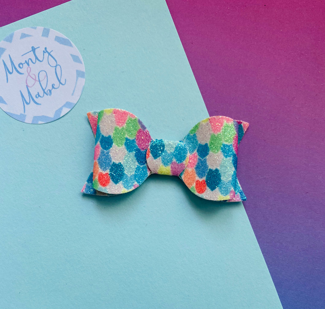 Sale: Glitter Mermaid Scales Small Bow