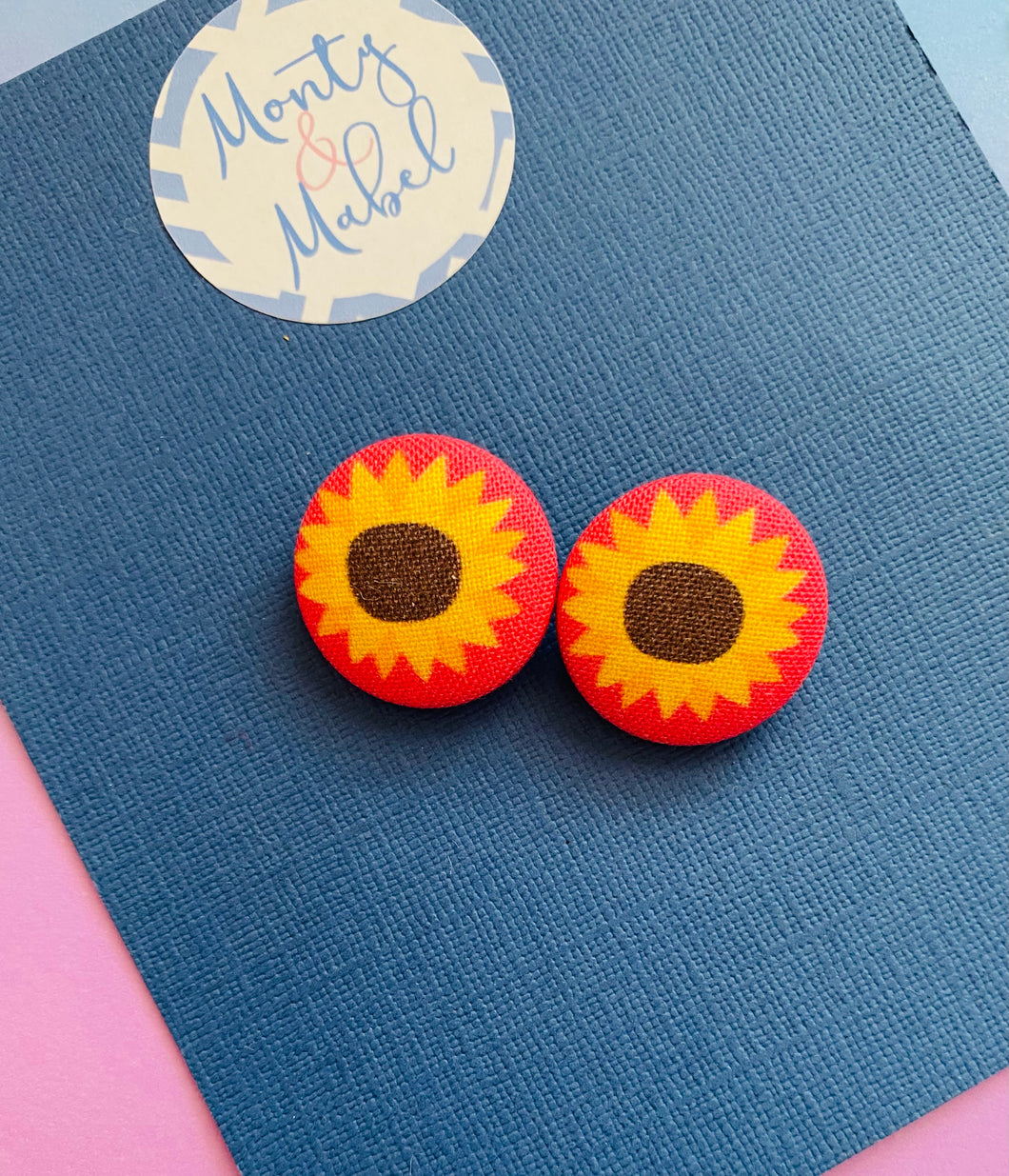 Sale: Hot Pink Sunflowers Tiny Bobbles (Pair)