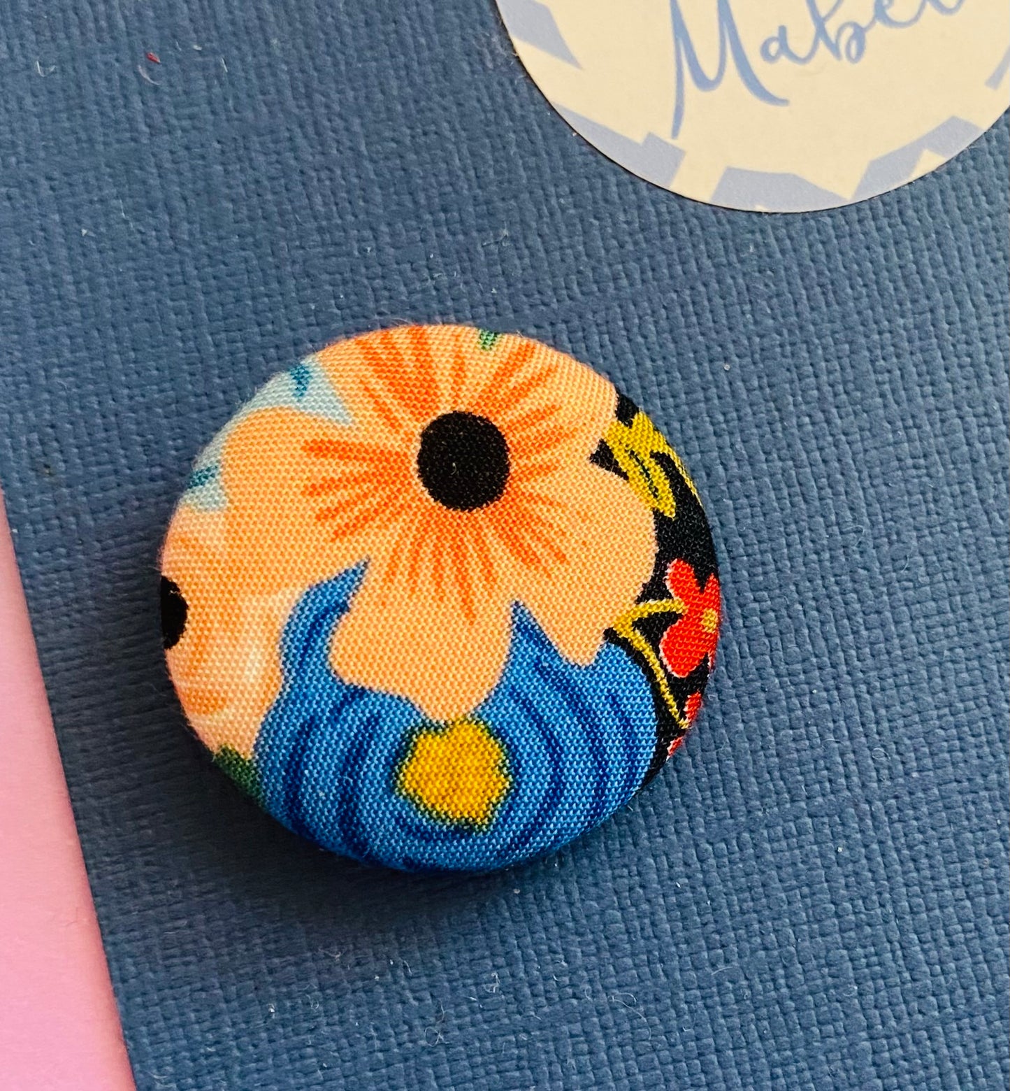 Sale: Black/Peach Floral Small Bobble (Single)