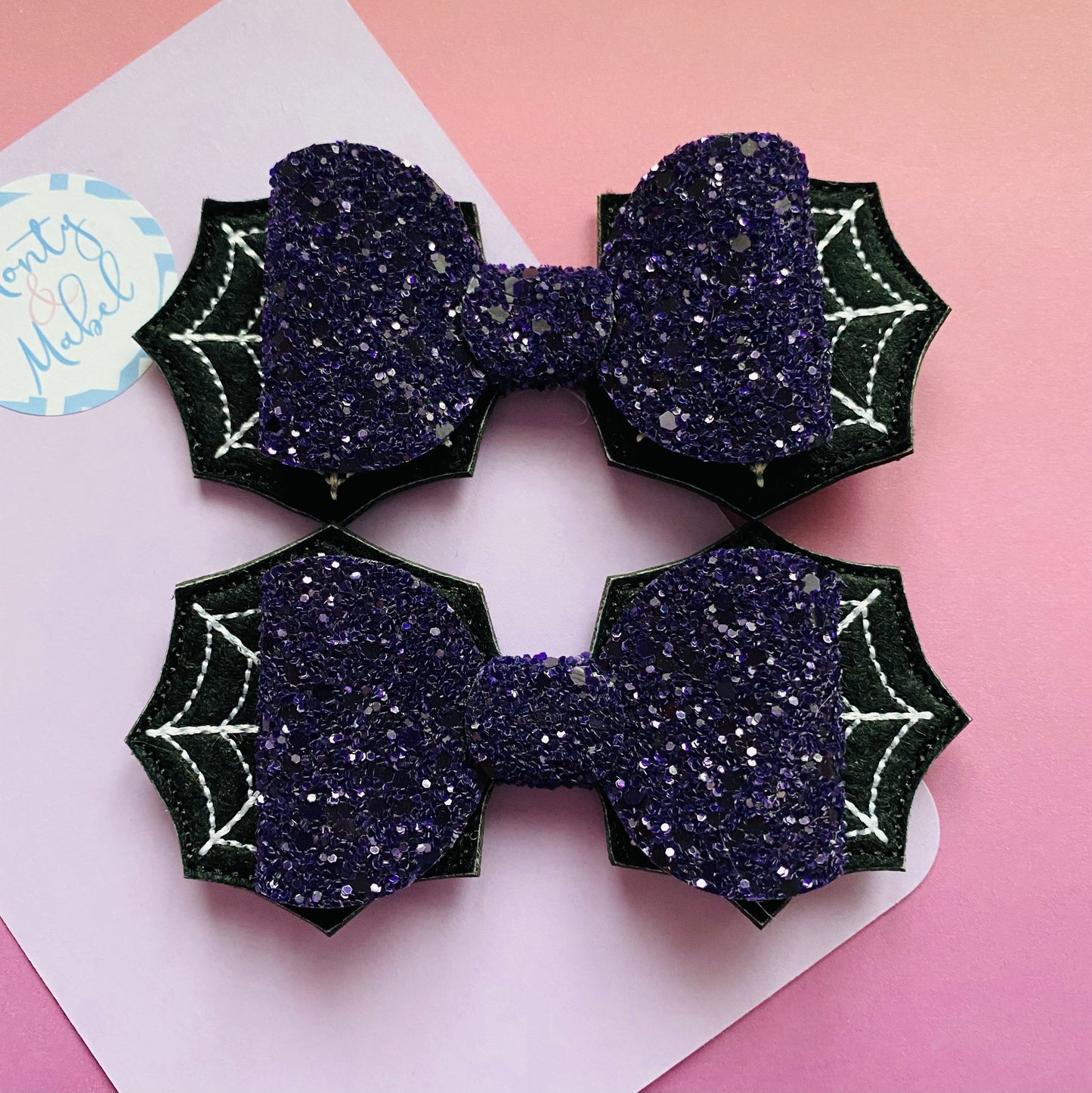 Sale: Spider Web with Dark Purple Glitter Bow