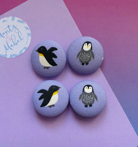 Sale: Purple Penguins Small Bobbles (Pair)