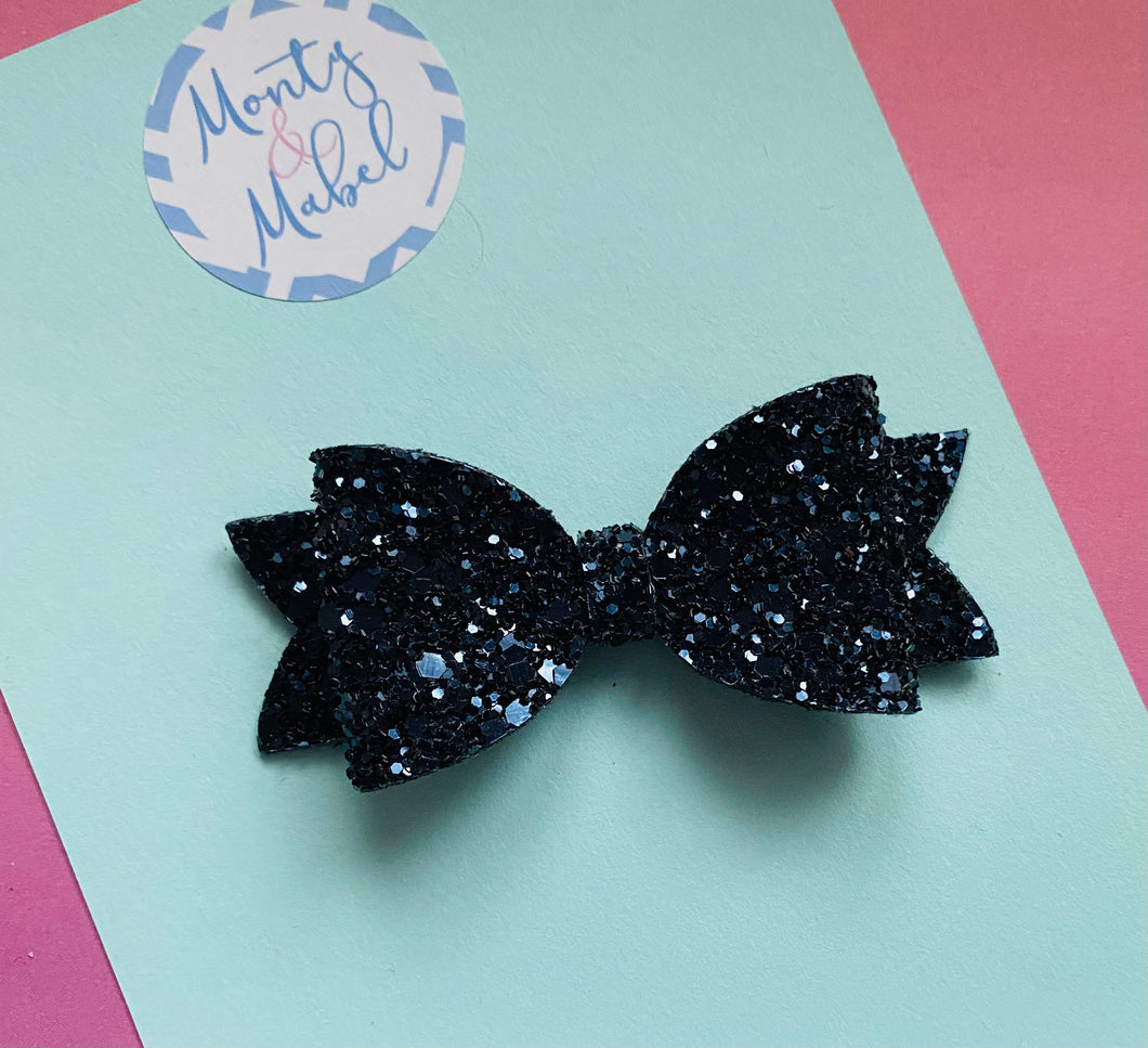 Sale: Navy Glitter Small Bow