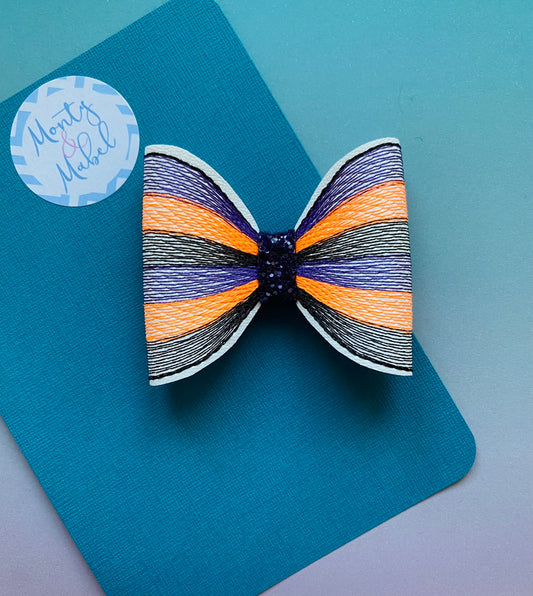 Sale: Embroidered Halloween Stitched Bow