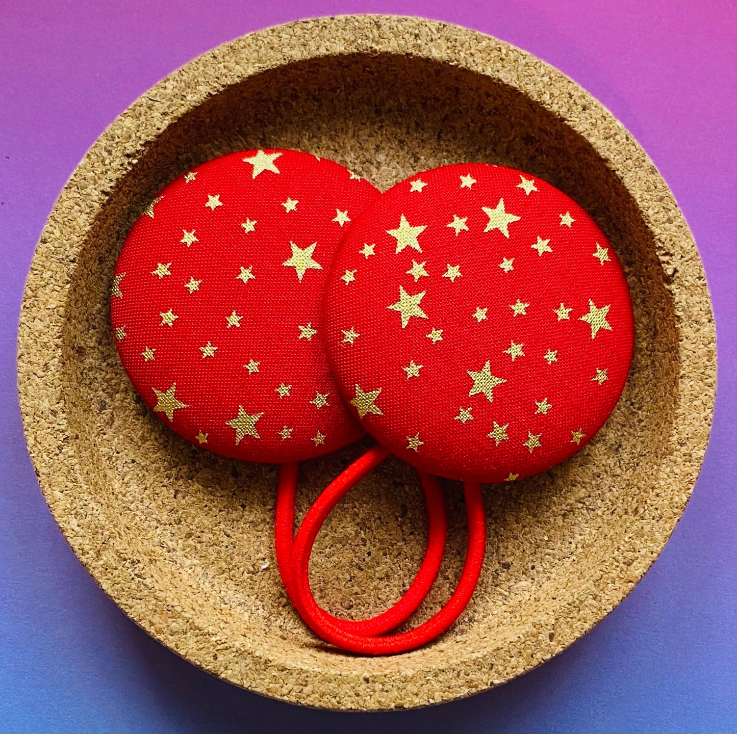 Gold Stars on Red