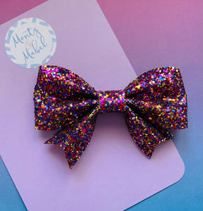 Sale: Rainbow Glitter Violet Bow