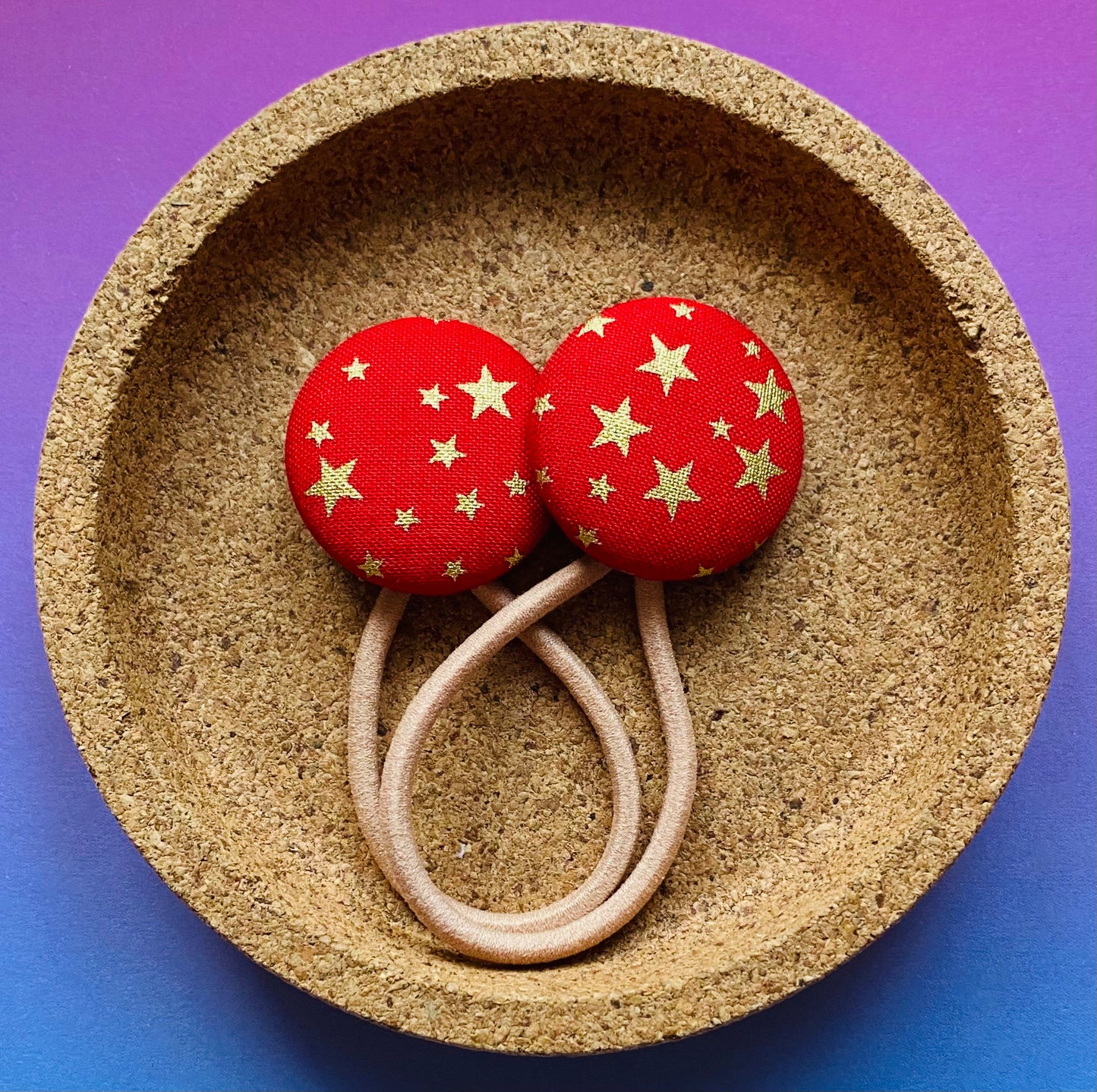 Gold Stars on Red