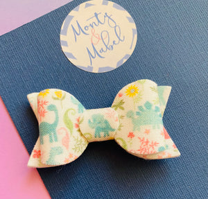 Sale: White/Pastel Dino Small Bow