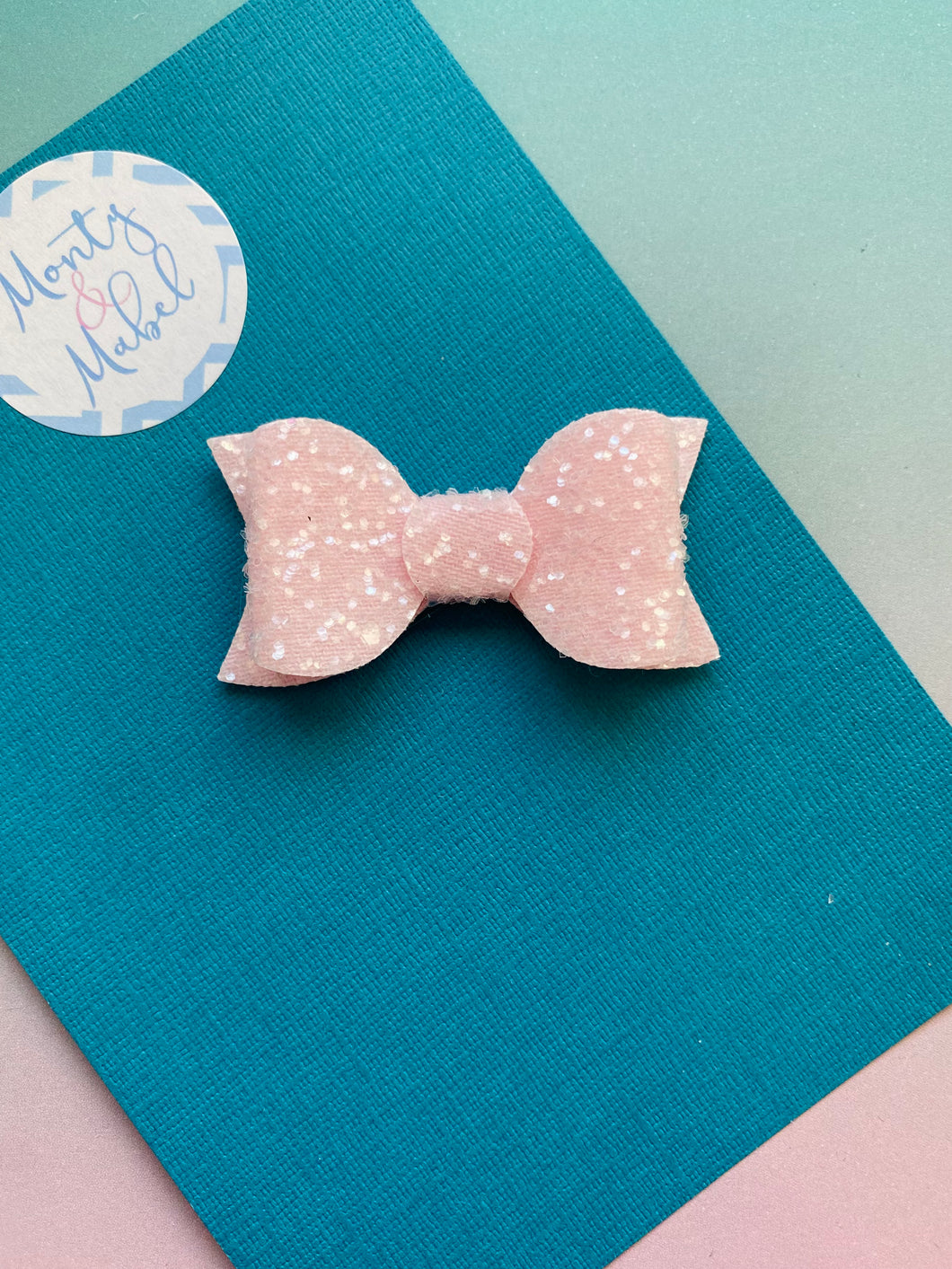 Sale: Pale Pink Glitter Small Bow