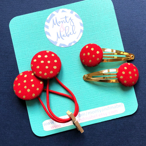 Red & Gold Polka Dot (Makower)