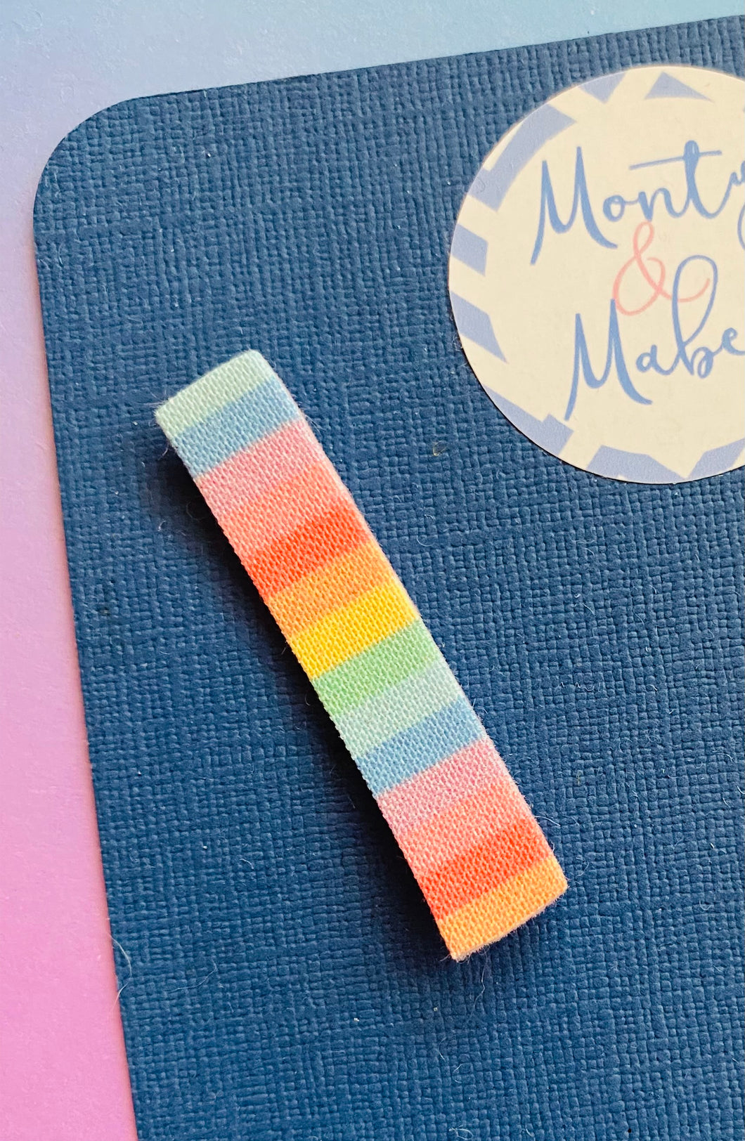 Sale: Pastel Rainbow Stripes Plain Fringe Clip