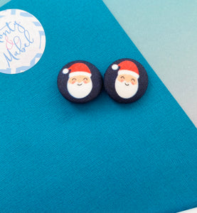Sale: Navy Santa Tiny Bobbles (Pair)