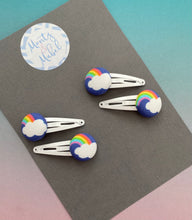 Sale: Navy Rainbows Tiny Clips (Pair)