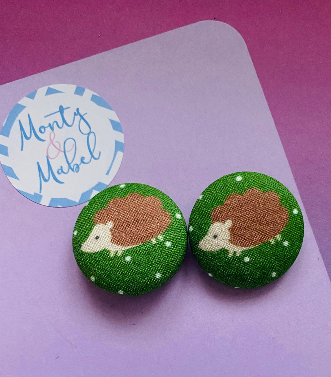 Sale: Green Hedgehogs Small Bobbles (Pair)