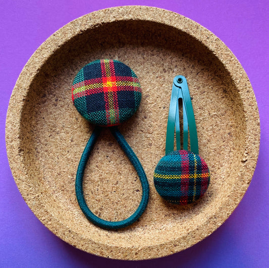Green Tartan With Gold Thread