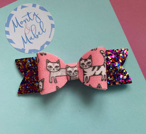 Sale: Cats & Glitter Small Bow