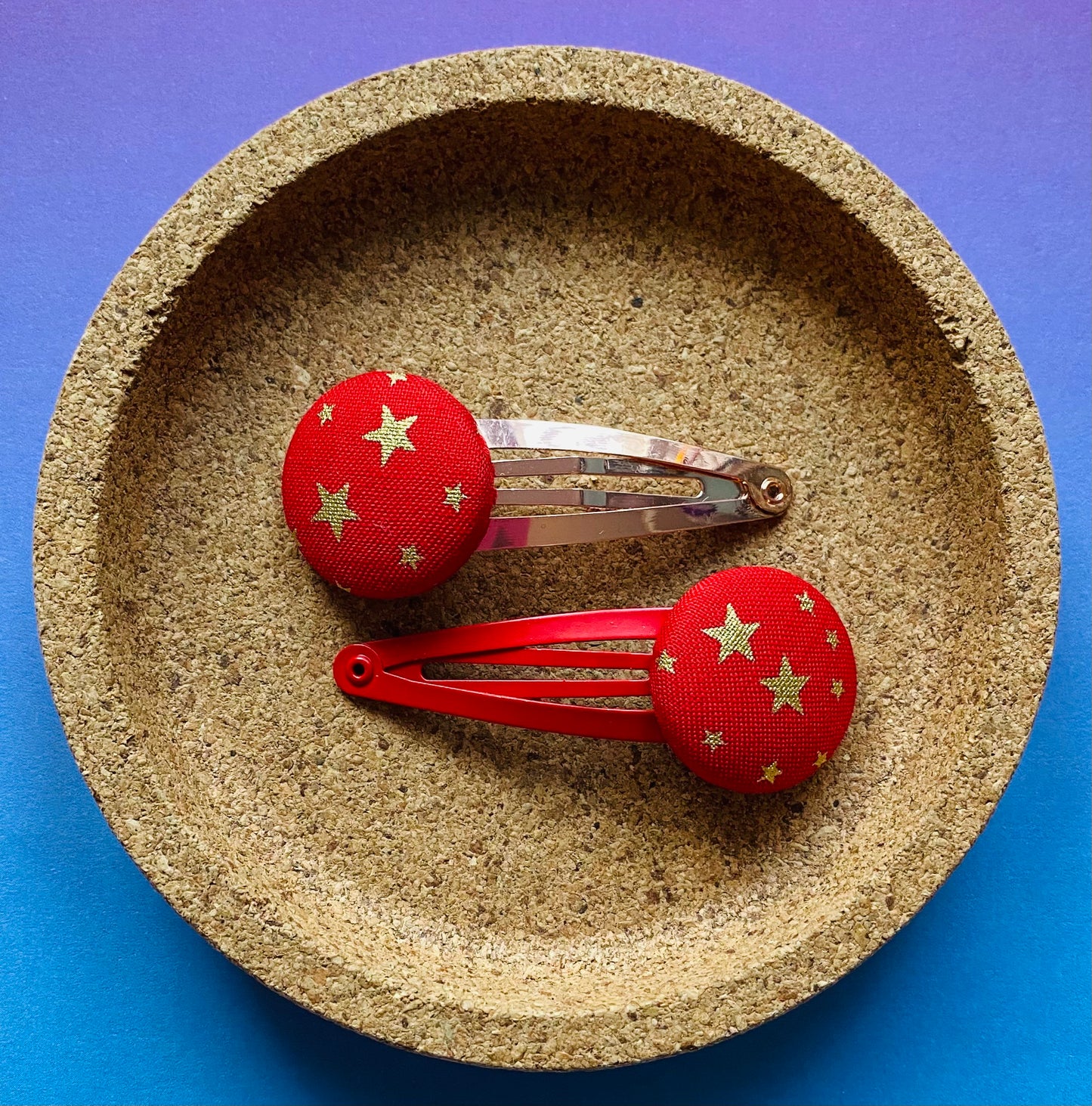Gold Stars on Red