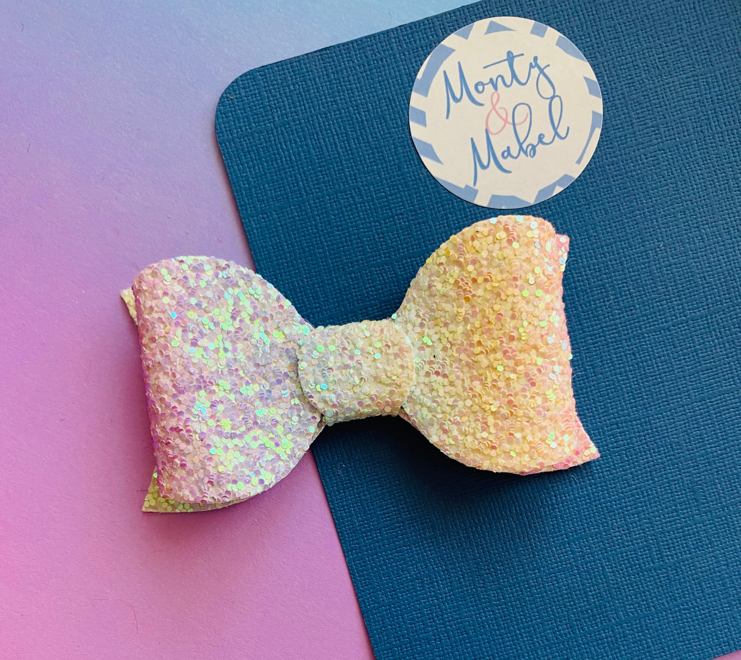 Sale: Rainbow Glitter Medium Bow